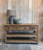 Sidetable 140 teakhout nieuw, Huis en Inrichting, Kasten | Ladekasten, Ophalen, 100 tot 150 cm, 5 laden of meer, Nieuw