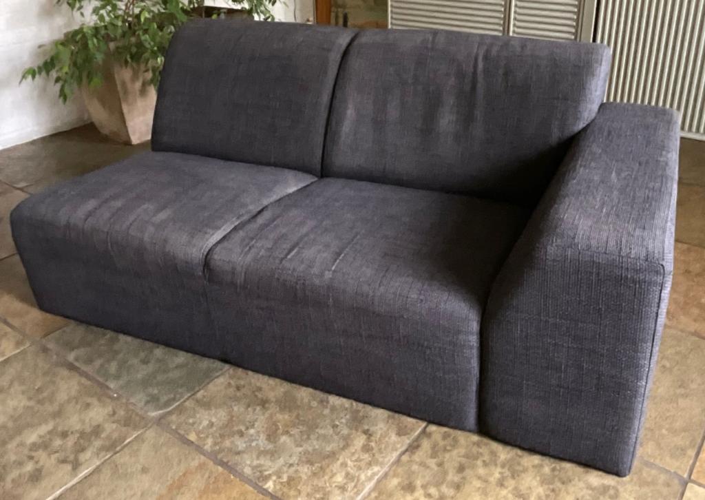 bank antraciet weefstof, Huis en Inrichting, Ophalen, Gebruikt, 150 tot 200 cm, Tweepersoons