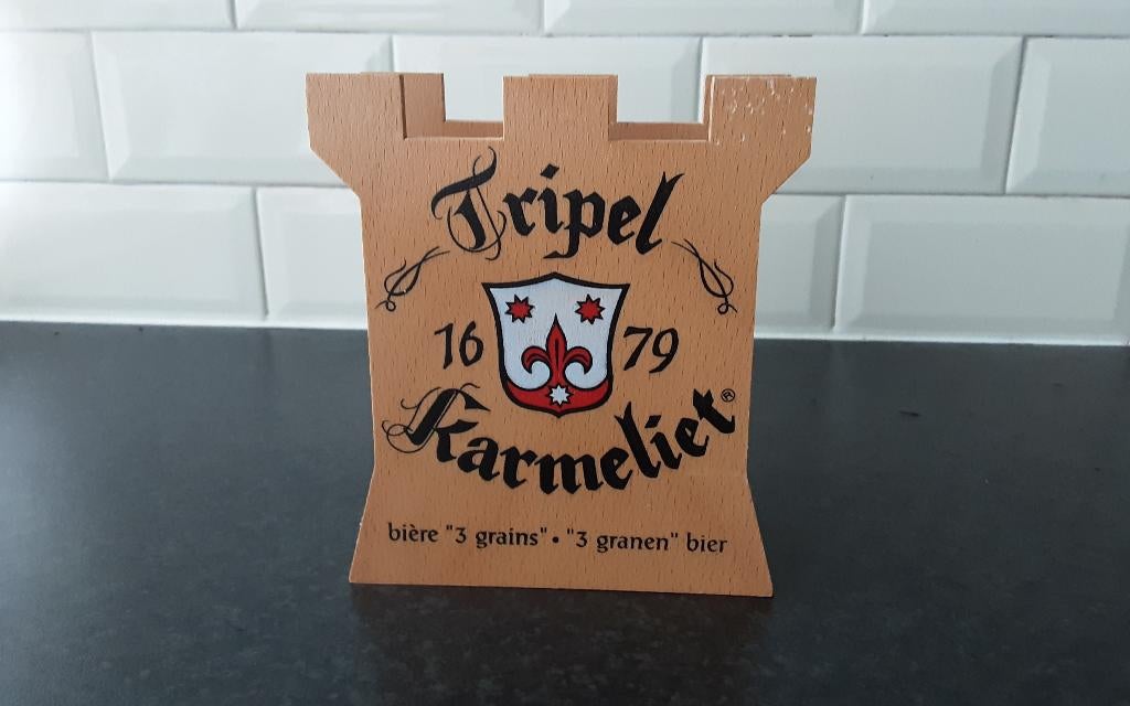 TRIPEL KARMELIET houten viltjeshouder, Ophalen of Verzenden, Zo goed als nieuw, Overige typen, Overige merken