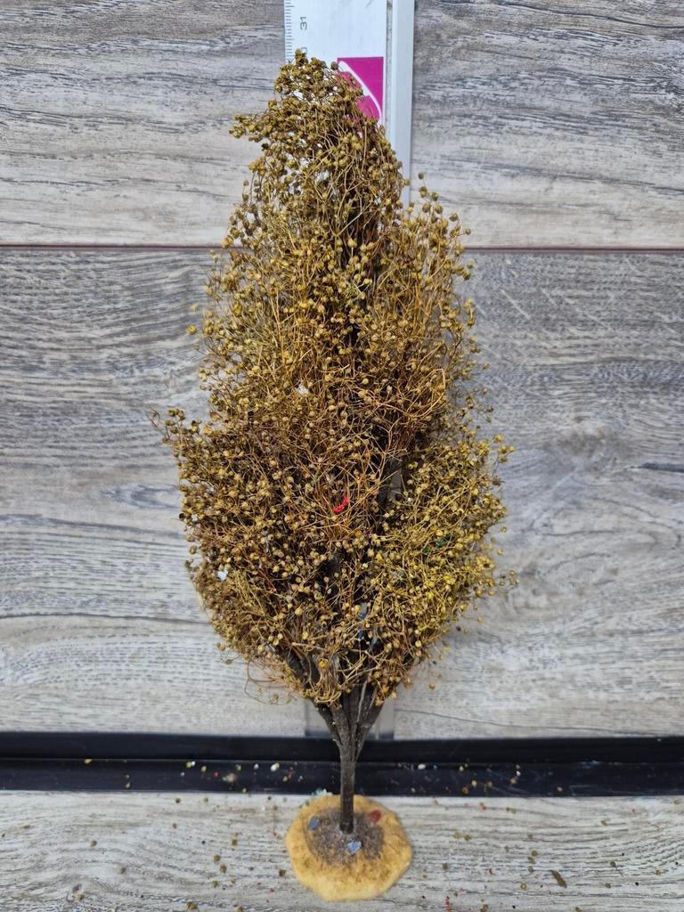 Kerstdorp prachtige bruine boom kersthuisjes, Ophalen of Verzenden, Zo goed als nieuw