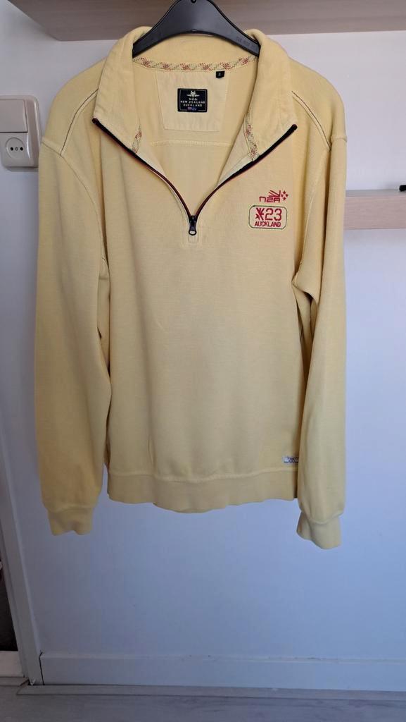 Gele NZA New Zealand Auckland trui met rits, Kleding | Heren, Truien en Vesten, Zo goed als nieuw, Maat 56/58 (XL), Geel, Ophalen of Verzenden