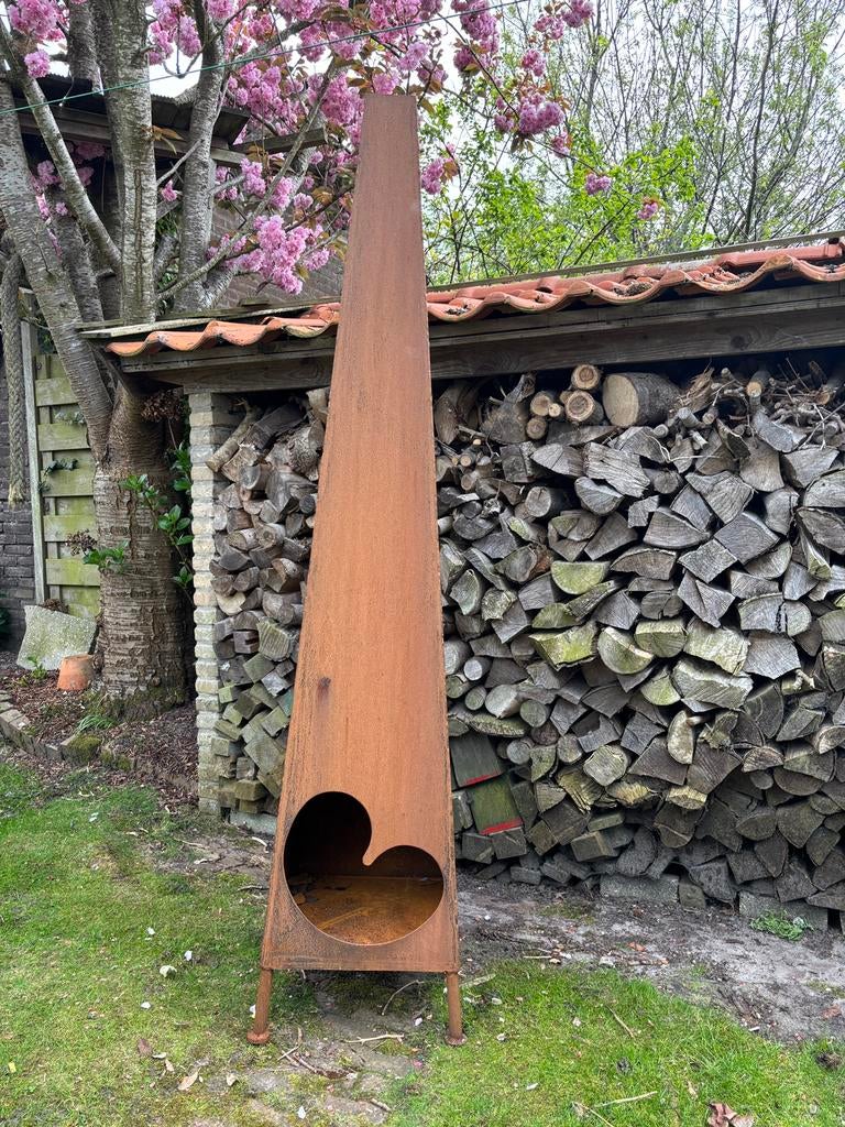 Tuinkachel túnkachel frysk pompeblêd cortenstaal, Tuin en Terras, Tuinhaarden, Nieuw, Ophalen of Verzenden