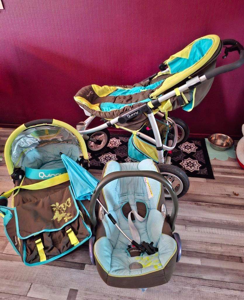 Te koop mooie nette combi kinderwagen 3 in 1, Gebruikt, Verstelbare duwstang, Combiwagen, Quinny