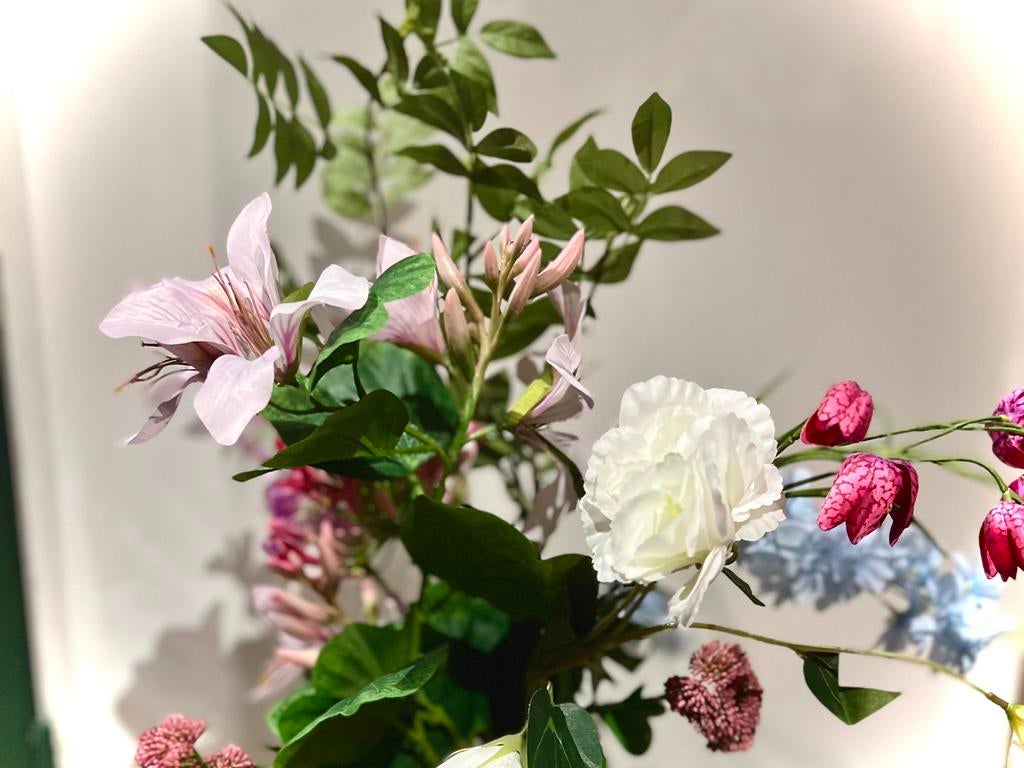 DAGAANBIEDING Groot Zijden/Kunst bloemen boeket +  luxe vaas, Ophalen, Zo goed als nieuw