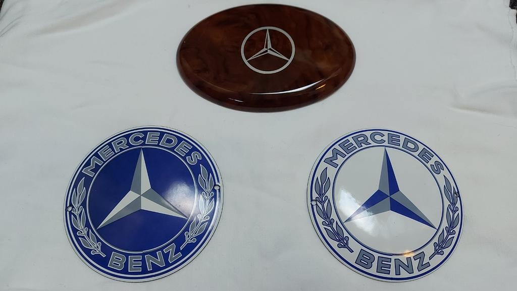 Emaille Mercedes Benz emblemen auto schild logo, Ophalen of Verzenden, Zo goed als nieuw, Auto's