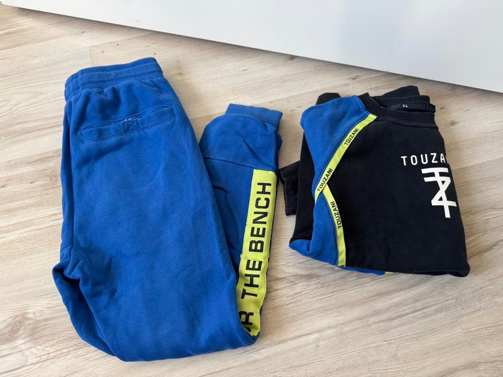 Touzani joggingpak training voetbal set blauw zwart geel, Ophalen of Verzenden, Gebruikt, Jongen, Setje