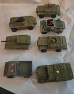 Set van 6 vintage metalen militaire voertuigen, Ophalen of Verzenden