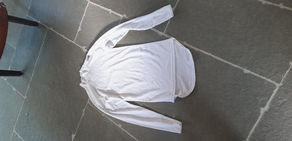 Agu thermo shirt met kol en lange mouwen, Wit, Zo goed als nieuw, Hardlopen of Fietsen, Ophalen