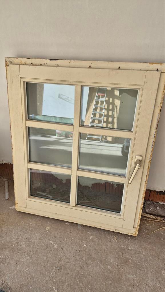 Gebruikt kozijn met HR++ glas - 96x80 cm, Ophalen, Gevelraam of Ruit, Gebruikt, 80 tot 120 cm