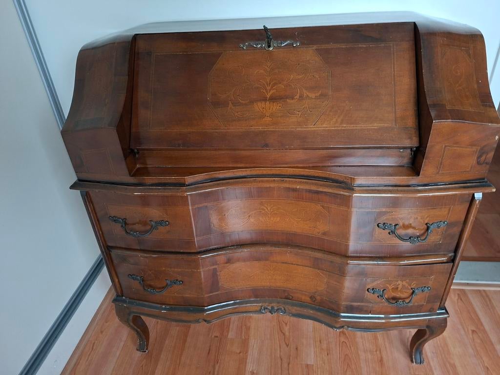 Prachtig (noten)houten damesbureau kastje, Ophalen, Gebruikt