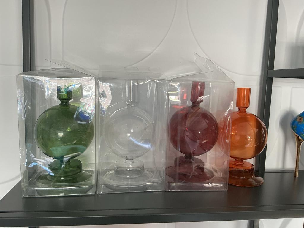 Decoratieve glazen kandelaars in diverse kleuren, Overige kleuren, Nieuw, Ophalen of Verzenden, Glas