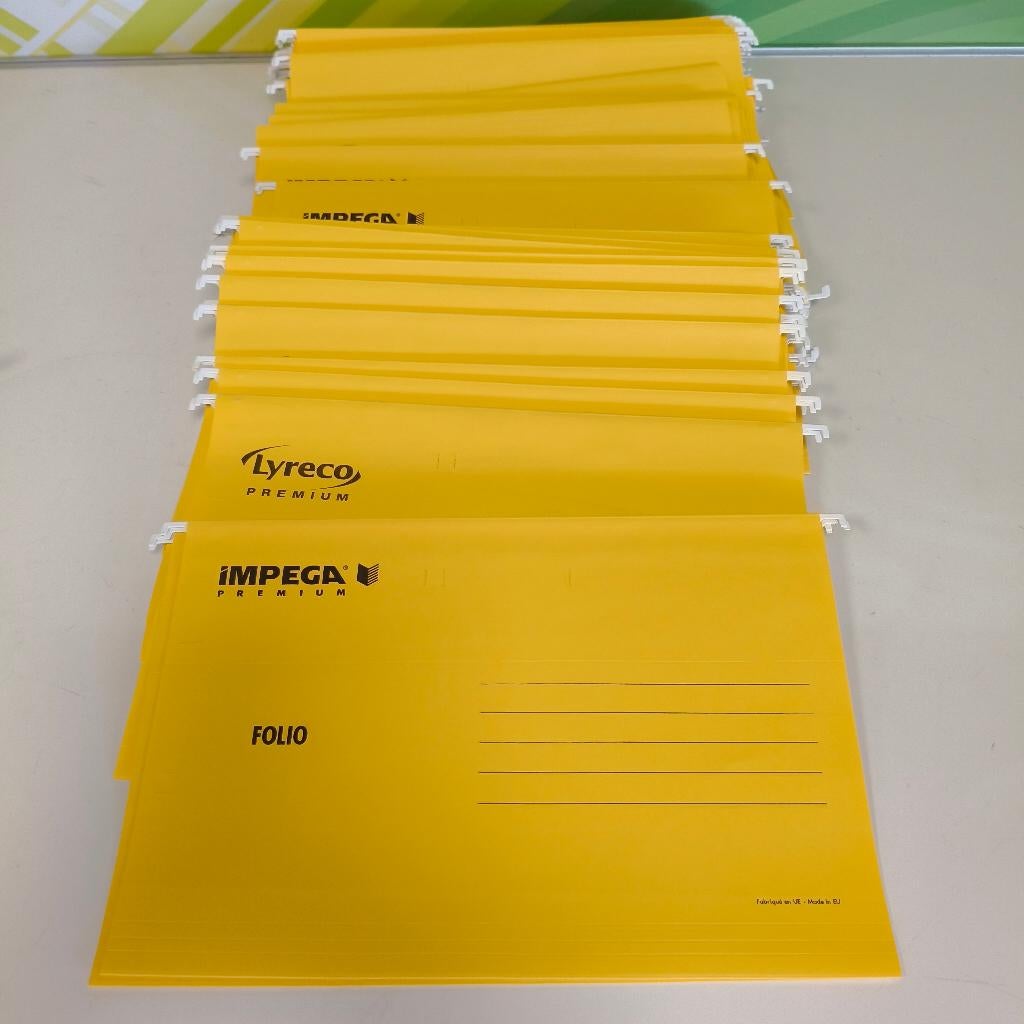 Folio hangmappen geel 80 stuks, Diversen, Schrijfwaren, Zo goed als nieuw, Ophalen