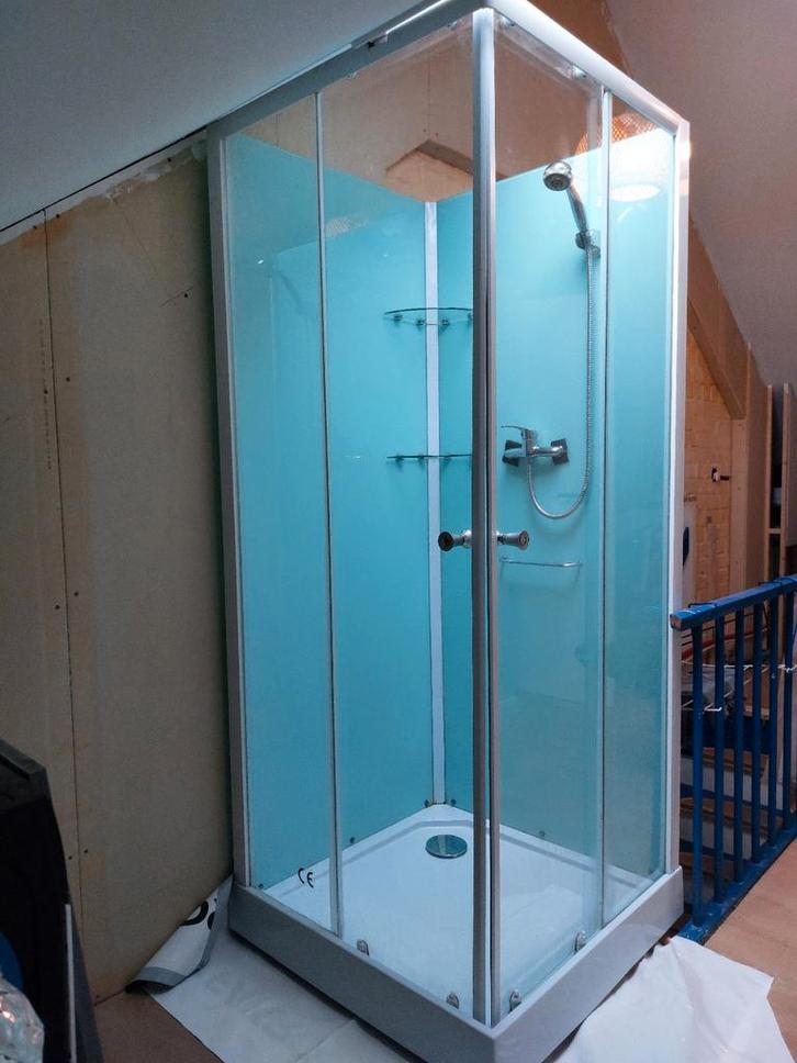 Douchecabine compleet incl kraan, sifon, aansluitset, Doe-het-zelf en Verbouw, Sanitair, Gebruikt, Douche, Glas, Ophalen