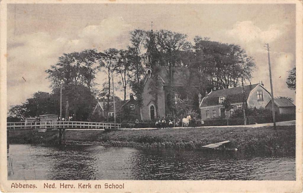 Abbenes Ned. Hervormde Kerk en School Haarlemmermeer, Verzenden, Voor 1920, Gelopen, Noord-Holland