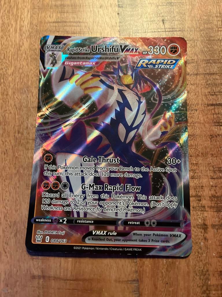 Urshifu VMAX Rapid Strike Pokémon Kaart 088/163, Ophalen, Gebruikt, Losse kaart