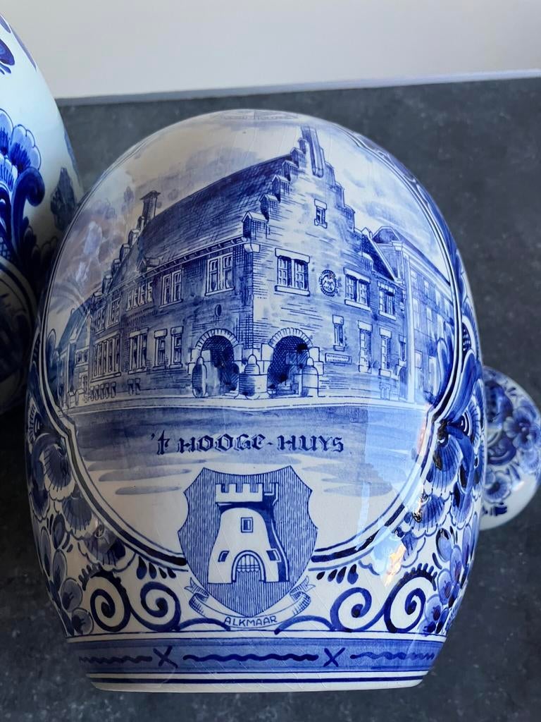 2 Delfts blauwe potten met deksel, Ophalen