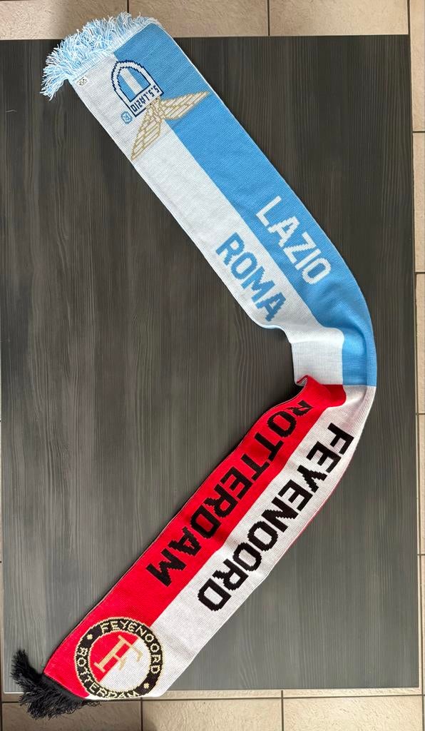 Lazio Roma - Feyenoord Sjaal - Unieke Voetbal Sjaal, Ophalen of Verzenden, Zo goed als nieuw, Feyenoord, Vaantje of Sjaal