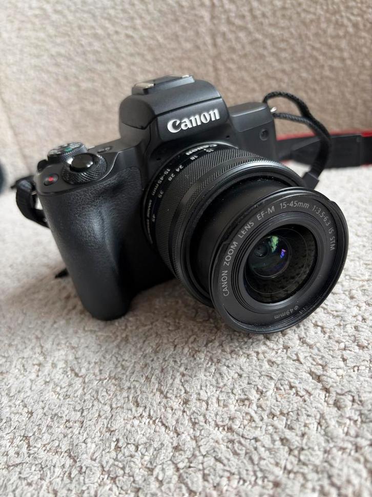 Canon EOS M50 camera met 15-45mm lens, Audio, Tv en Foto, Fotocamera's Digitaal, Gebruikt, Spiegelreflex, Canon, 4 t/m 7 keer
