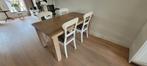 Eiken eettafel met 4 stoelen, Huis en Inrichting, Tafels | Eettafels, Ophalen, Gebruikt, Eikenhout, 50 tot 100 cm
