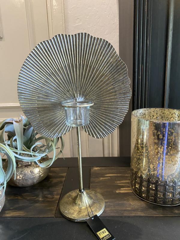 PTMD Kandelaar Zandro, waxineglaasje windlichtje schelp VdlM, Huis en Inrichting, Woonaccessoires | Kandelaars en Kaarsen, Nieuw