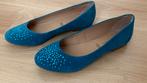 Turkoois suède ballerina's met studs mt 39 5th Avenue, Overige kleuren, Zo goed als nieuw, 5th Avenue, Ballerina's