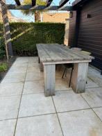 Teak tuintafel 300 x 100 cm + bankje 120x 40, Ophalen, Gebruikt, Rechthoekig, Teakhout