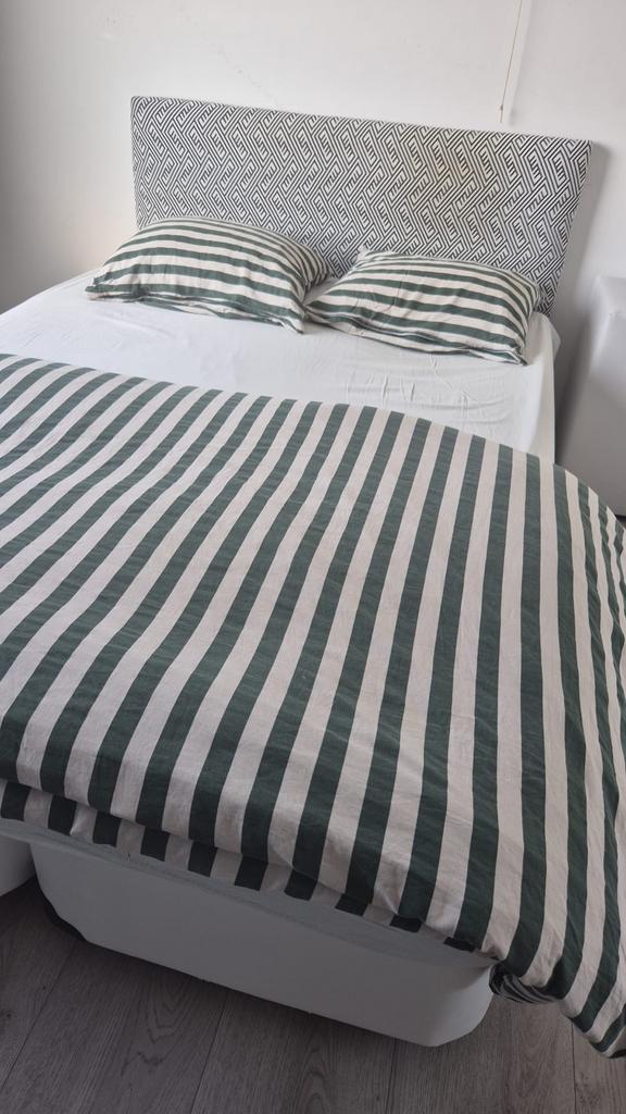 Tweepersoonsbed met opbergruimte, Overige materialen, Gebruikt, Wit, Tweepersoons