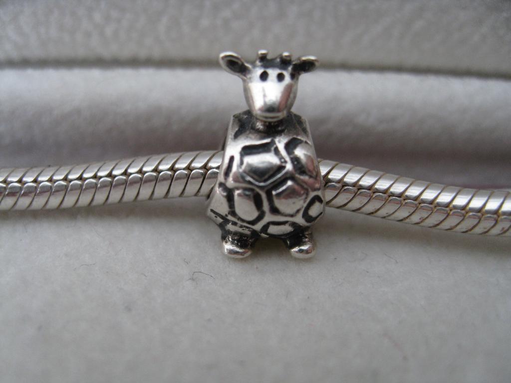 Pandora Bedel Giraf, Sieraden, Tassen en Uiterlijk, Bedels, Verzenden, Zo goed als nieuw, Zilver, Pandora