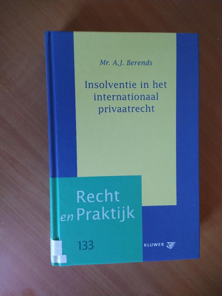 Berends, Mr. A.J. Insolventie in het int. privaatrecht, Ophalen of Verzenden, Zo goed als nieuw, Sociale wetenschap