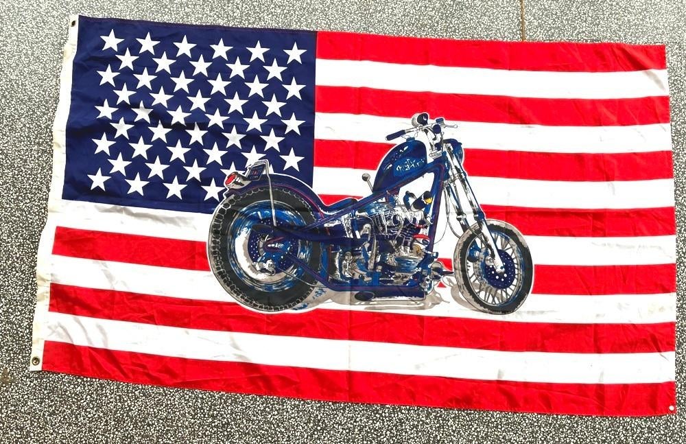 Vlag met chopper., Ophalen of Verzenden