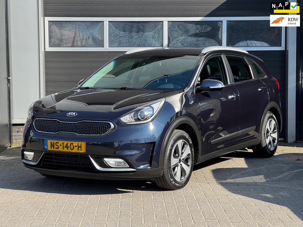 Kia Niro 1.6 GDi Hybrid First Edition Trekhaak, Camera, Navi, Gebruikt, Euro 6, Blauw, Leder en Stof