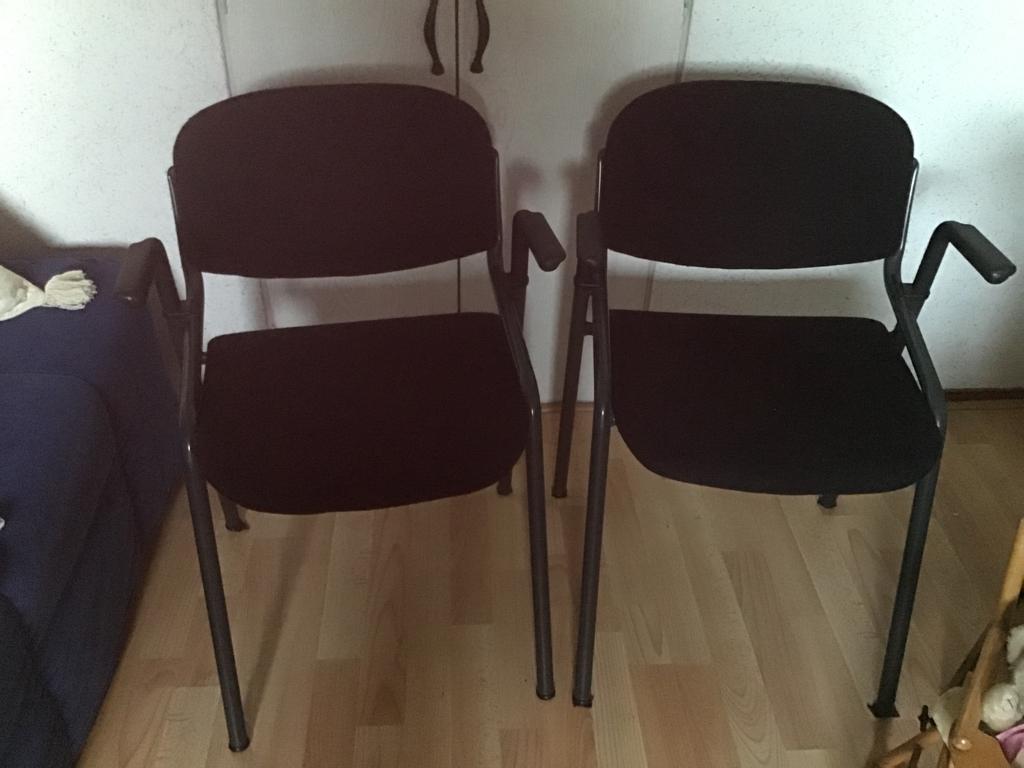 Te koop: 2 Eromes stoelen, Huis en Inrichting, Ophalen, Zo goed als nieuw, Zwart, Stof