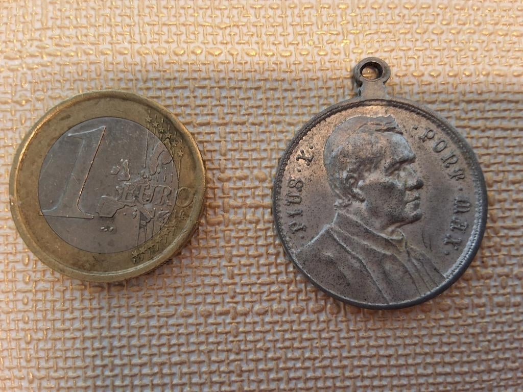 Medaille Paus Pius X en Heilige Jozef, Ophalen of Verzenden