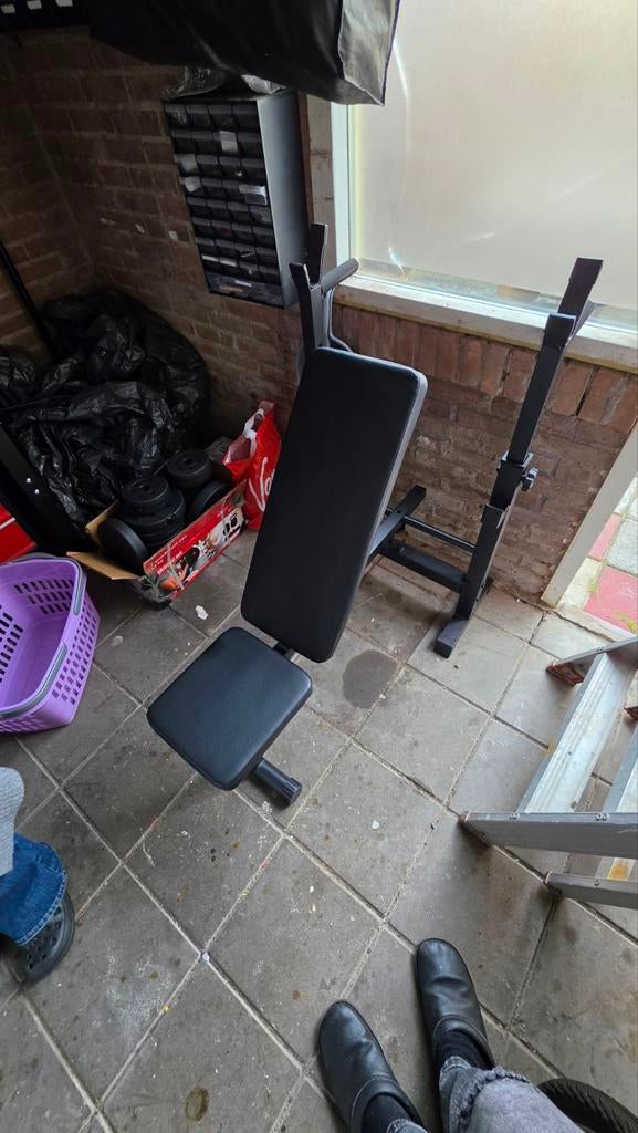 Inklapbare verstelbare halterbank, Sport en Fitness, Fitnessmaterialen, Ophalen, Zo goed als nieuw, Benen, Fitnessbank