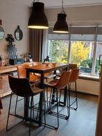 6 Barkrukken met hoge tafel en 2 hanglampen, Huis en Inrichting, Barkrukken, Ophalen, 5 krukken of meer, Met voetsteun, 60 tot 90 cm