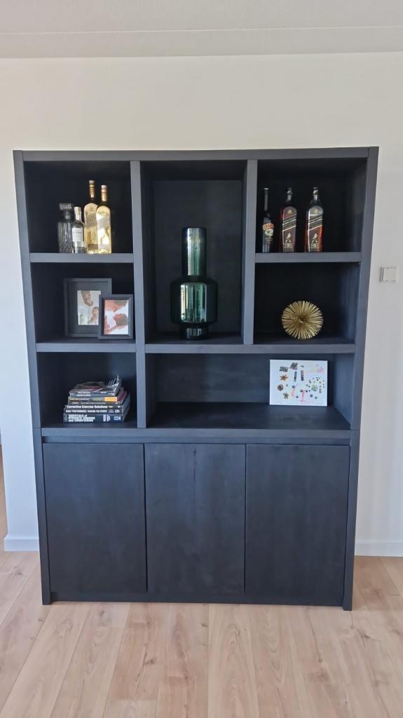 Vakkenkast eiken - OP MAAT, Huis en Inrichting, Kasten | Boekenkasten, Gebruikt, 150 tot 200 cm, 200 cm of meer, 25 tot 50 cm