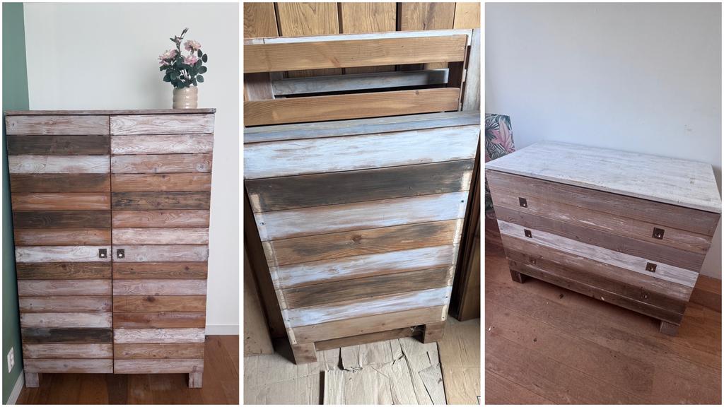 Complete massief houten kinderkamer. Kast, bed, commode, Kinderen en Baby's, Kinderkamer | Complete kinderkamers, Zo goed als nieuw