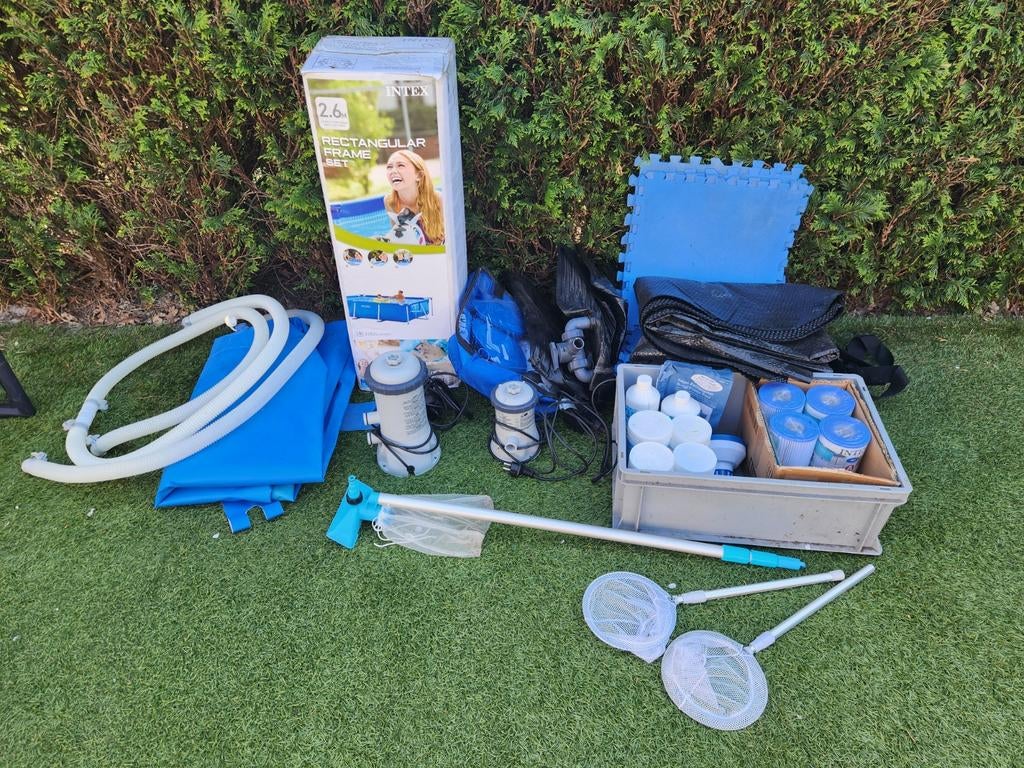 INTEX zwembad incl. verwarmingsmat en alle benodigdheden, Tuin en Terras, Zwembaden, Gebruikt, Opzetzwembad, Minder dan 80 cm