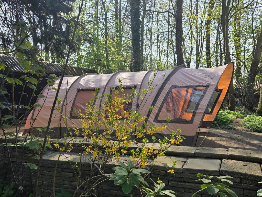 Katoenen 6 persoons tunneltent tent (geen gebreken), Caravans en Kamperen, Tenten, Ophalen of Verzenden, Gebruikt
