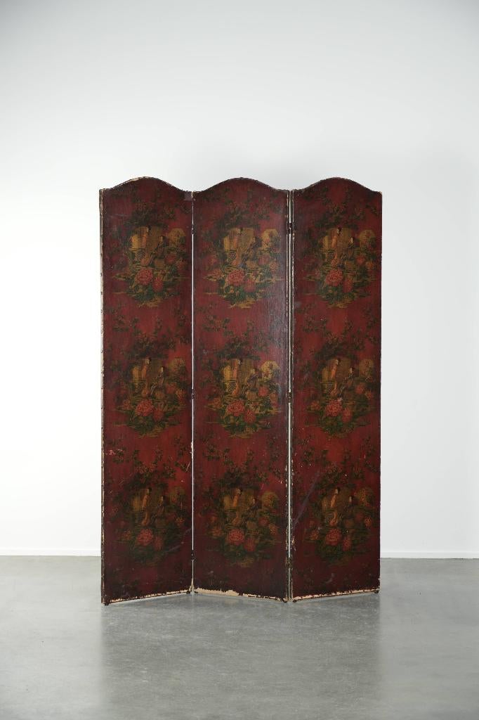 Antieke Engelse met de hand beschilderde kamerscherm, Antiek en Kunst, Antiek | Woonaccessoires, Ophalen