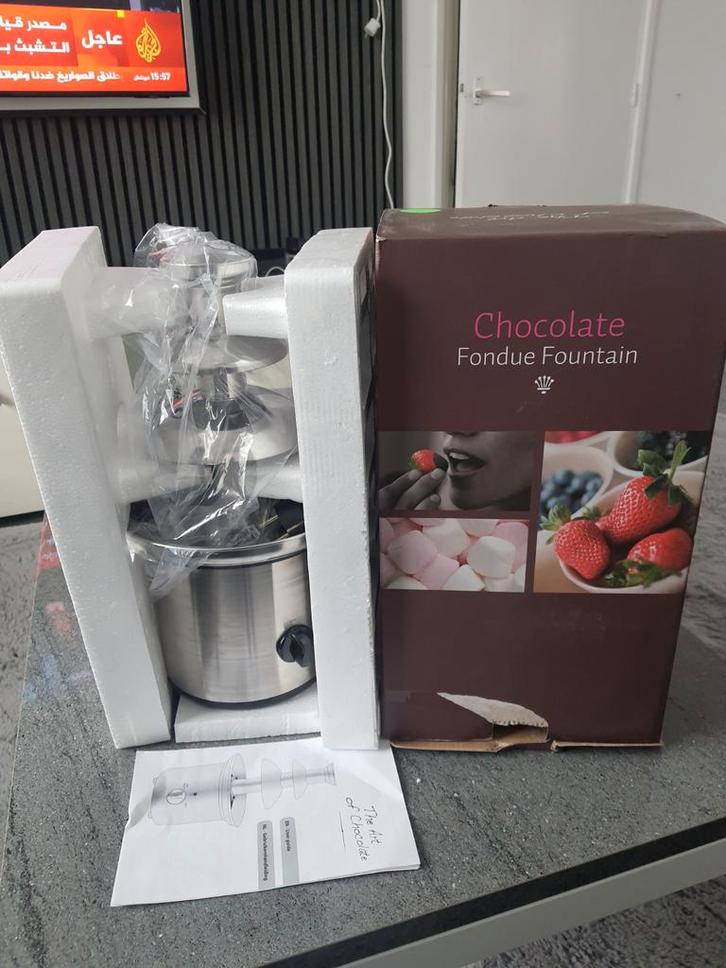 Nieuwe Chocolade Fonduefontein - Roestvrij Staal, Witgoed en Apparatuur, Fonduesets, Nieuw, Fondueset, Elektrisch, Ophalen of Verzenden