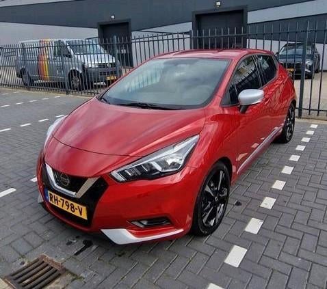 Nissan Micra 1.0 5D 2017 Rood, 31 €/maand, 4 cilinders, Origineel Nederlands, Micra