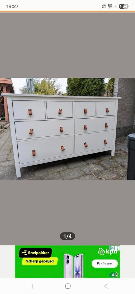 IKEA Hemnes Ladekast - Gebeitst Wit, 8 Laden, Huis en Inrichting, Kasten | Ladekasten, 5 laden of meer, 150 tot 200 cm, Ophalen of Verzenden