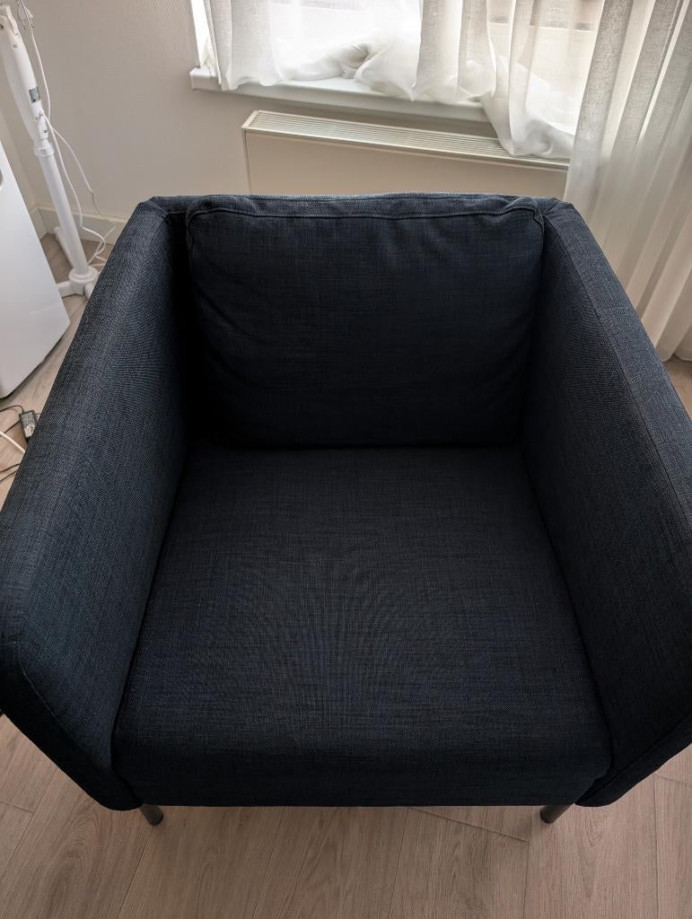 EKERÖ Fauteuil, Skiftebo donkerblauw, Ophalen, Zo goed als nieuw, 75 tot 100 cm, 50 tot 75 cm