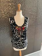 Marccain top met decoratie N6, Verzenden, Zwart, Maat 42/44 (L), Zo goed als nieuw
