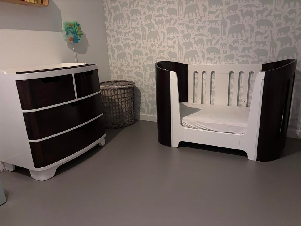 2 delige Bloom Luxo Cappuccino babykamer + nieuwe matras, Ophalen, Gebruikt, Jongetje of Meisje