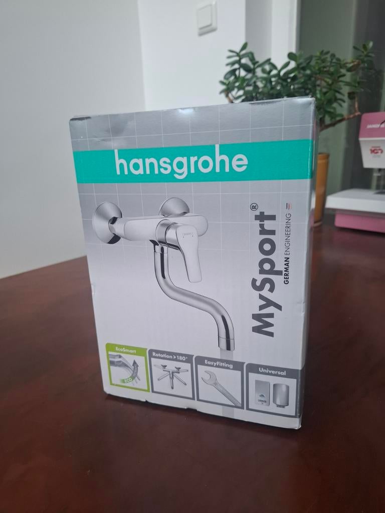 Wandkraan hansgrohe MySport, Ophalen of Verzenden, Nieuw, Chroom, Kraan