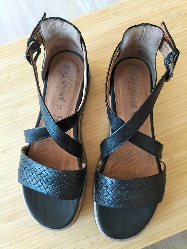 No Stress sandalen, Kleding | Dames, Schoenen, Zwart, Zo goed als nieuw, Sandalen of Muiltjes, Ophalen of Verzenden