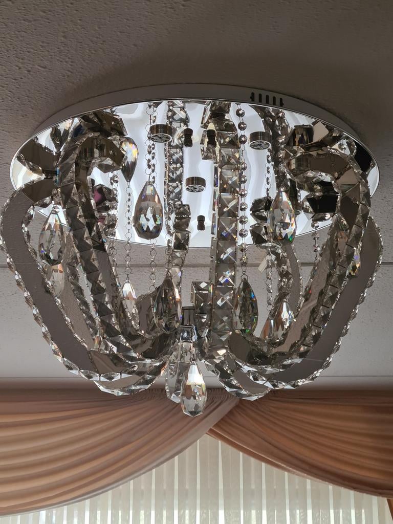 Kroonluchter, Huis en Inrichting, Lampen | Kroonluchters, Ophalen, Zo goed als nieuw, Glas, Modern