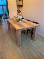 Stoere steigerhouten eettafel – 200 cm – Jorg’s Steigerhout, Ophalen, Gebruikt, 200 cm of meer, 50 tot 100 cm